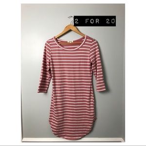 dolphin hem dress in pink & white size L